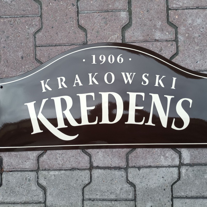 tablice emaliowane kredens
